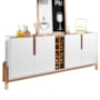 Buffet Aparador Lizz 190cm 4 Portas com Adega Branco/Cedro - Casa D