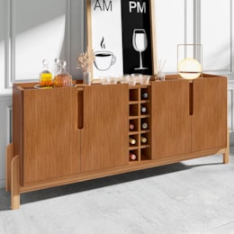 Buffet Aparador Lizz 190cm 4 Portas com Adega Cedro - Casa D