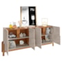 Buffet Aparador Lizz 190cm 4 Portas com Adega Off White/Cedro - Casa D