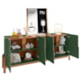 Buffet Aparador Lizz 190cm 4 Portas com Adega Verde Oliva/Cedro - Casa D