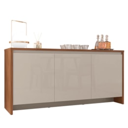 Buffet Aparador Madrid 3 Portas Cedro/Off White - Casa D  Buffet Aparador Madrid 3 Portas Cedro/Off White - Casa D