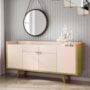 Buffet Aparador Melodia com 2 Portas e 2 Gavetas Cinamomo/Off White - HB Móveis