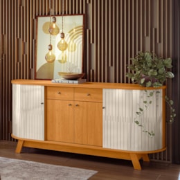 Buffet Aparador Mônaco Cinamomo/Off White - Madetec Buffet Aparador Mônaco Cinamomo/Off White - Madetec