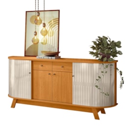 Buffet Aparador Mônaco Cinamomo/Off White - Madetec Buffet Aparador Mônaco Cinamomo/Off White - Madetec