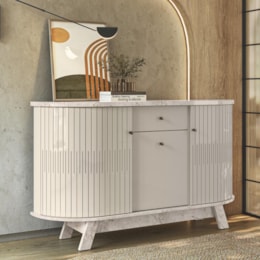 Buffet Aparador Monza Calacata/Off White - Madetec Buffet Aparador Monza Calacata/Off White - Madetec