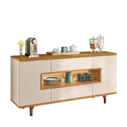 Buffet Aparador Murano 3 Portas Off White/Cinamomo – HB Móveis