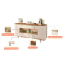 Buffet Aparador Murano 3 Portas Off White/Cinamomo – HB Móveis