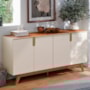 Buffet Aparador Recife 4 Portas Off White/Canela - Mobler