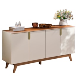 Buffet Aparador Recife 4 Portas Off White/Canela - Mobler