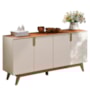 Buffet Aparador Recife 4 Portas Off White/Canela - Mobler