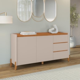 Buffet Aparador Rennes 2 Portas 3 Gavetas Cedro/Off White - Casa D