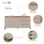 Buffet Aparador Rennes 2 Portas 3 Gavetas Cedro/Off White - Casa D
