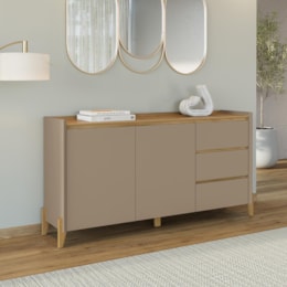 Buffet Aparador Rennes 2 Portas 3 Gavetas Hannover/Fendi - Casa D