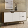 Buffet Aparador Vicenza 2 Portas e 2 Gavetas Imbuia/Off White - New Ceval