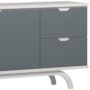 Buffet Aparador Vicenza 2 Portas e 2 Gavetas Off White/Cinza - New Ceval