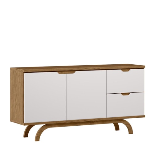 Buffet Aparador Vicenza 2 Portas e 2 Gavetas Ypê/Off White - New Ceval