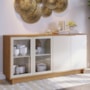 Buffet Aparador Vitória 4 Portas Freijó/Off White - PR Móveis
