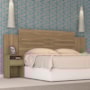 Cabeceira Cama Casal Extensível Triunfo com 2 Mesas de Cabeceira Amêndola - Demóbile