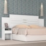 Cabeceira Cama Casal Extensível Triunfo com 2 Mesas de Cabeceira Branco - Demóbile