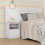 Cabeceira Cama Solteiro com Mesa de Cabeceira London Branco - Demóbile