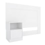 Cabeceira Cama Solteiro com Mesa de Cabeceira London Branco - Demóbile