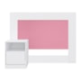 Cabeceira Cama Solteiro com Mesa de Cabeceira London Branco/Rosa - Demóbile