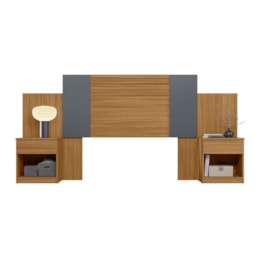 Cabeceira Casal Araguaia Extensível Ripada Flex Freijó/Cinza - Moval Cabeceira Casal Araguaia Extensível Ripada Flex Freijó/Cinza - Moval