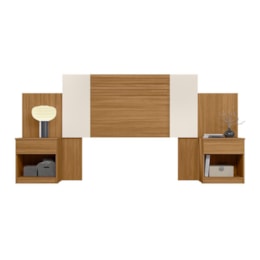 Cabeceira Casal Araguaia Extensível Ripada Flex Freijó/Off White - Moval Cabeceira Casal Araguaia Extensível Ripada Flex Freijó/Off White - Moval