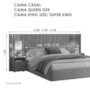 Cabeceira Casal Extensível Frida com Mesas de Cabeceira Cumaru/Opala - Madetec