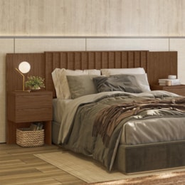 Cabeceira Casal Olinda Extensível Ripada Nogueira - Móveis Albatroz