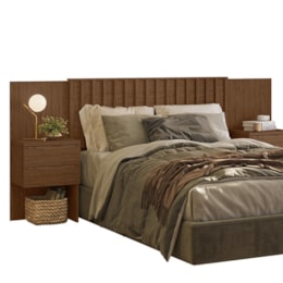 Cabeceira Casal Olinda Extensível Ripada Nogueira - Móveis Albatroz