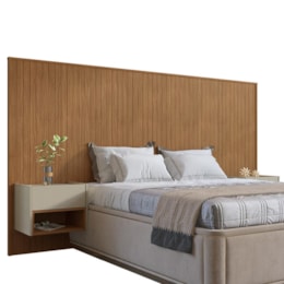 Cabeceira Florença para Cama King Size com 2 Mesas de Apoio Cedro/Off White - Casa D  