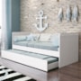 Cama Babá com Auxiliar Nuth Branco Fosco e 2 Colchões Supreme - Reller Móveis