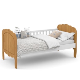 Cama Babá Provence New Freijó/Branco com Auxiliar e 2 Colchões Supreme D33 - Matic Móveis  