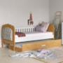 Cama Babá Provence New Freijó/Branco com Capitonê, Auxiliar e 2 Colchões Light D33 - Matic Móveis  