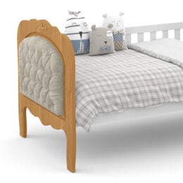 Cama Babá Provence New Freijó/Branco com Capitonê - Matic Móveis  