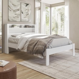 Cama Casal Invicta com Baú Branco - Santos Andirá 