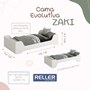 Cama Evolutiva 2 em 1 Zaki Areia Fosco com 2 Kits Proteção Lateral Lisa - Reller Móveis 