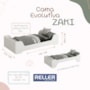 Cama Evolutiva 2 em 1 Zaki Branco Fosco com 2 Kits Proteção Lateral Lisa - Reller Móveis 