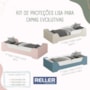 Cama Evolutiva 2 em 1 Zaki Branco Fosco com 2 Kits Proteção Lateral Lisa - Reller Móveis 