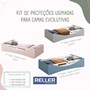 Cama Evolutiva Luna Areia Fosco, 2 Kits Proteção Lateral Usinada e Colchão D20 - Reller Móveis 