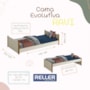 Cama Evolutiva Ravi Azul com Pés Amadeirado, 2 Kits Grade Lateral Usinada e Colchão D20 - Reller Móveis 