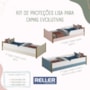 Cama Evolutiva Ravi Cinza com Pés Amadeirado, 2 Kits Grade Lateral Lisa e Colchão D33 - Reller Móveis 