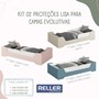 Cama Evolutiva Zaki Areia Fosco, 2 Kits Proteção Lateral Lisa e Colchão D20 - Reller Móveis 