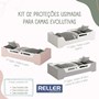 Cama Evolutiva Zaki Rosa Fosco com 2 Kits Proteção Lateral Usinada e Colchão D20 - Reller Móveis 