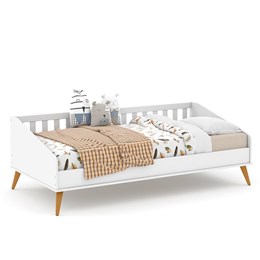 Cama Infantil Babá Retrô New Branco Soft/Eco Wood - Matic Móveis  
