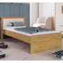 Cama Infantil Solteiro Manu Branco Brilho/Amêndoa com Colchão Light D33 - Móveis Peroba