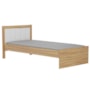 Cama Infantil Solteiro Manu Branco Brilho/Amêndoa com Colchão Light D33 - Móveis Peroba