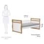 Cama Infantil Solteiro Maria Branco Brilho/Amêndoa com Colchão Supreme D33 - Móveis Peroba