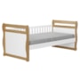 Cama Infantil Solteiro Maria Branco Brilho/Amêndoa com Colchão Supreme D33 - Móveis Peroba